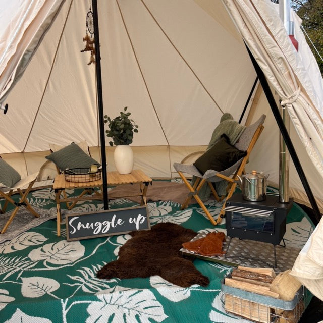 Full Moon Botanical Mat for Glawning & Bell Tents – Eco-Friendly, Made from Recycled Polypropylene (Two Halves)
