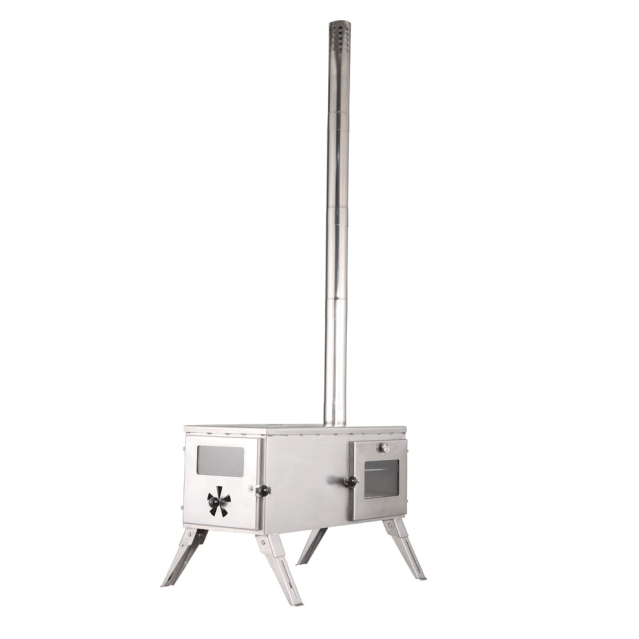 The 'Gloven': Portable Wood Burning Stove with Oven, Carry Bag, Racks, Flue Pieces, Spark Arrestor