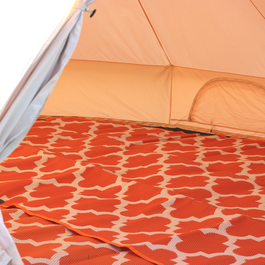 Full Moon Marmalade Mat for Glawning & Bell Tents – Eco-Friendly, Made from Recycled Polypropylene (Two Halves)
