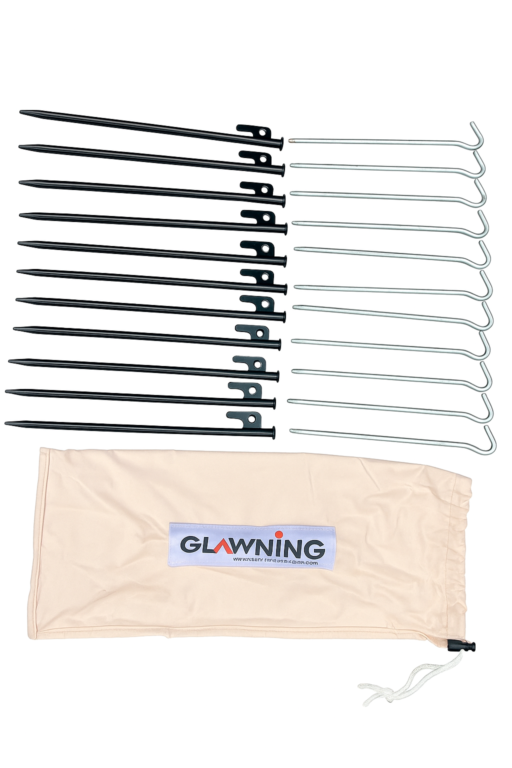 Epic Peg Set: 12 x Stakes, 12 x Pin Pegs, Peg Bag