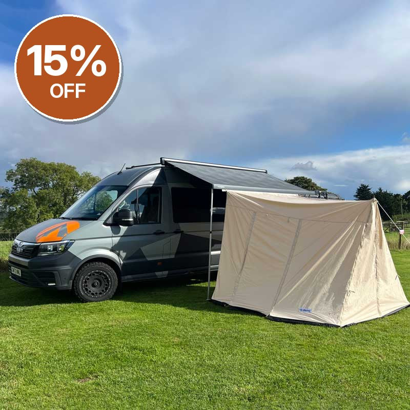 GlanopyPLUS Van Sun Canopy and Porch with Roll Down Door – Clearance, Collection Only