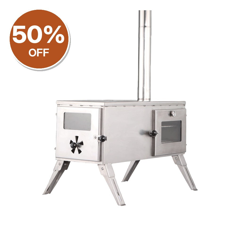 The Gloven Portable Wood Burning Stove with Oven – Clearance, Collection Only