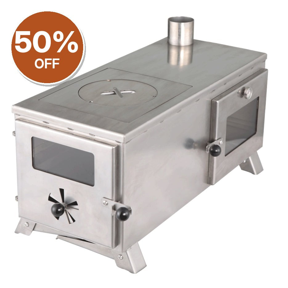 The Gloven Portable Wood Burning Stove with Oven – Clearance, Collection Only