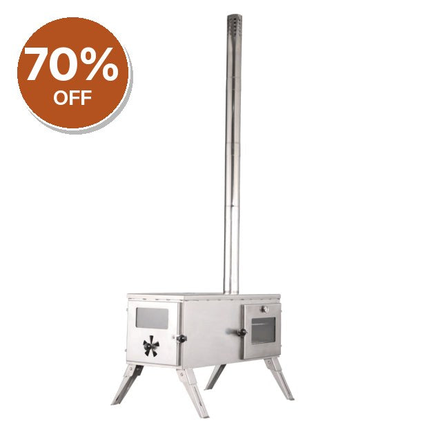 The Gloven Portable Wood Burning Stove with Oven (Ex Demo, Lid Needs Welding) – Clearance, Collection Only