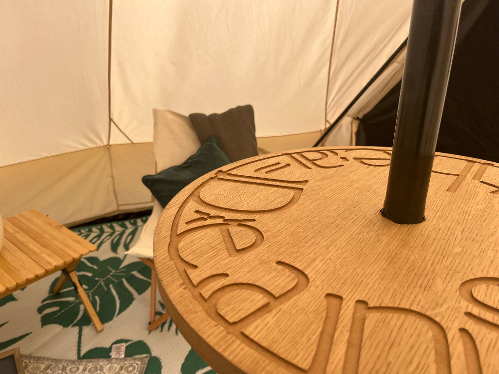Glawning and Bell Tent Centre Pole Table