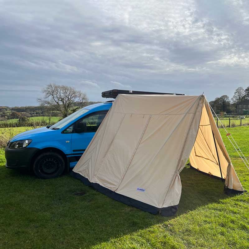GlanopyPLUS: Van Sun Canopy and Universal Porch with Roll Down Door (zips on to glawnings)