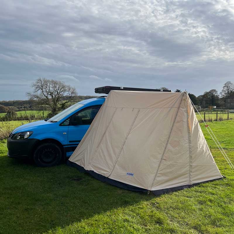 GlanopyPLUS: Van Sun Canopy and Universal Porch with Roll Down Door (zips on to glawnings)