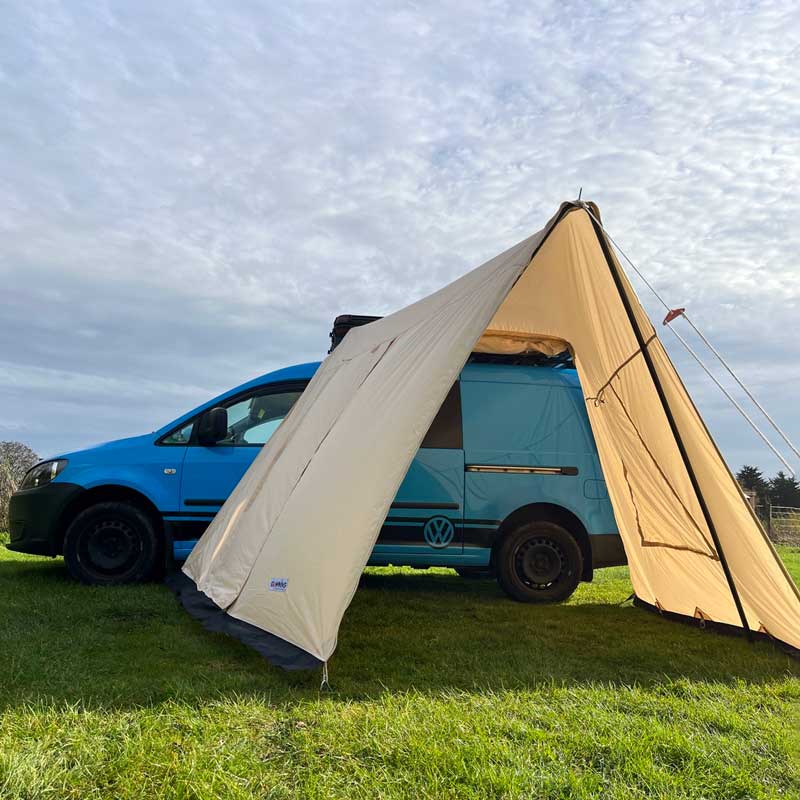 GlanopyPLUS: Van Sun Canopy and Universal Porch with Roll Down Door (zips on to glawnings)