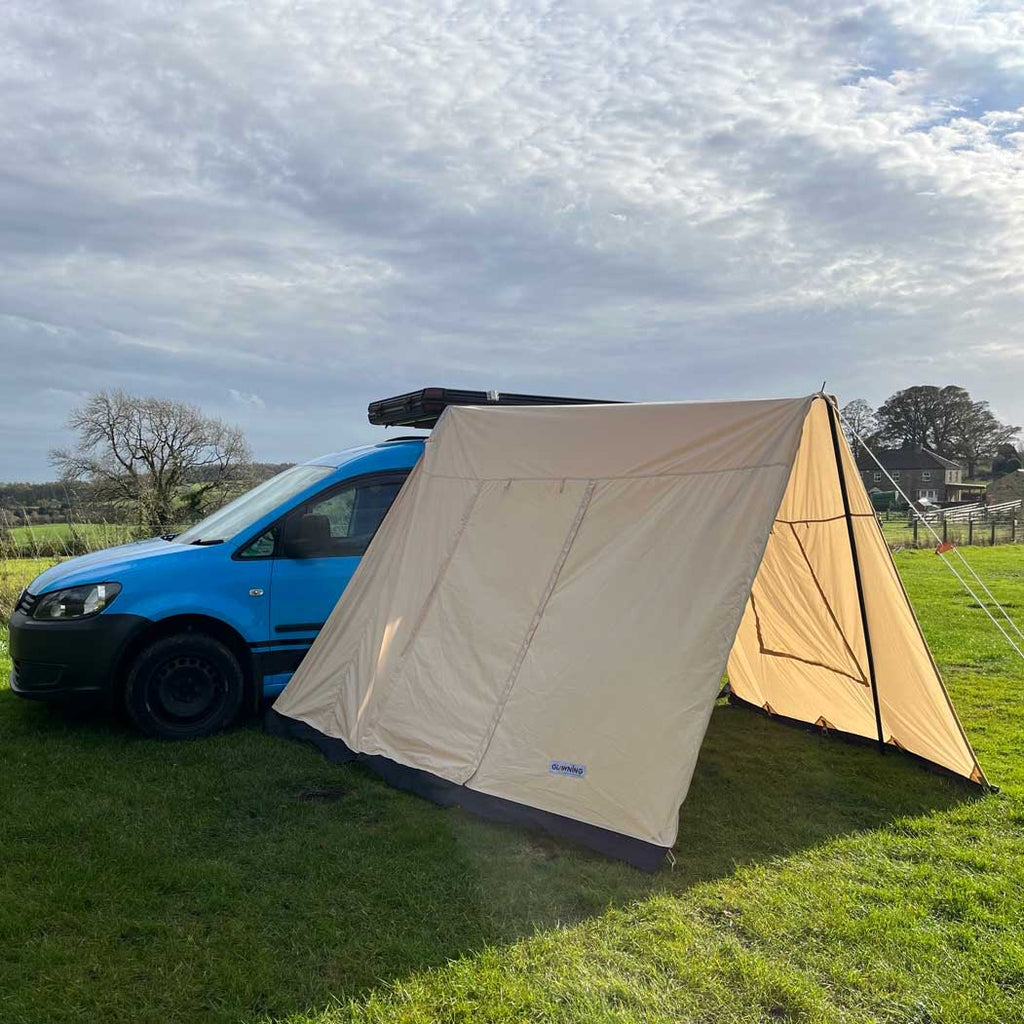 GlanopyPLUS: Van Sun Canopy and Universal Porch with Roll Down Door (zips on to glawnings)