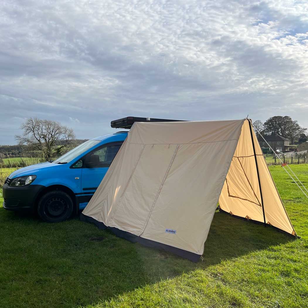GlanopyPLUS: Van Sun Canopy and Universal Porch with Roll Down Door (zips on to glawnings)