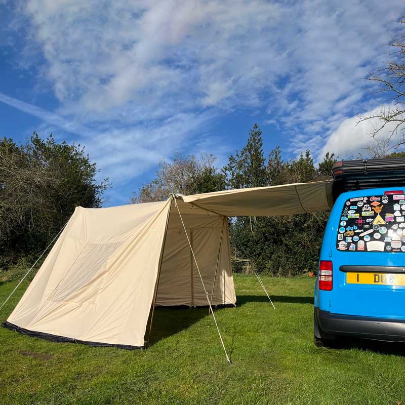 GlanopyPLUS: Van Sun Canopy and Universal Porch with Roll Down Door (zips on to glawnings)