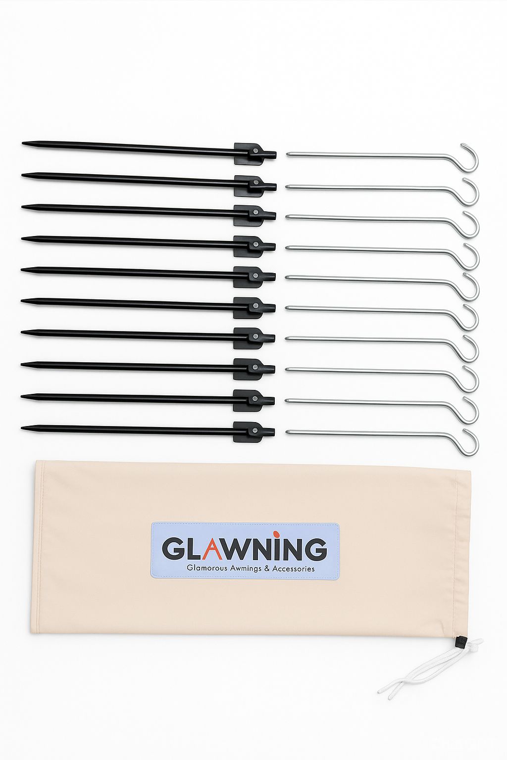 Epic Peg Set: 12 x Stakes, 12 x Pin Pegs, Peg Bag