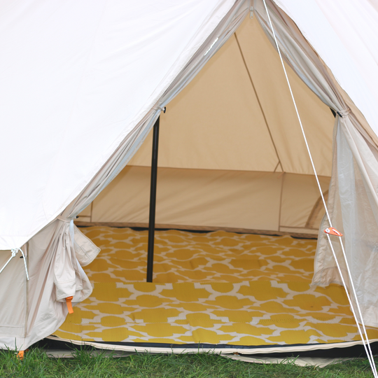 Full Moon Ochre Mat for Glawning and Bell Tents Recycled Polypropylene (two halves)