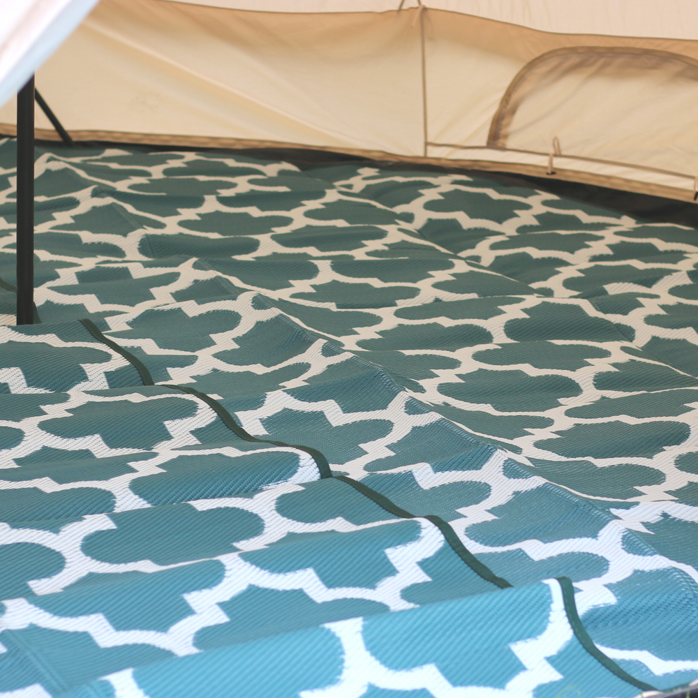 Full Moon Dark Teal Mat for Glawning and Bell Tents Recycled Polypropylene (two halves)